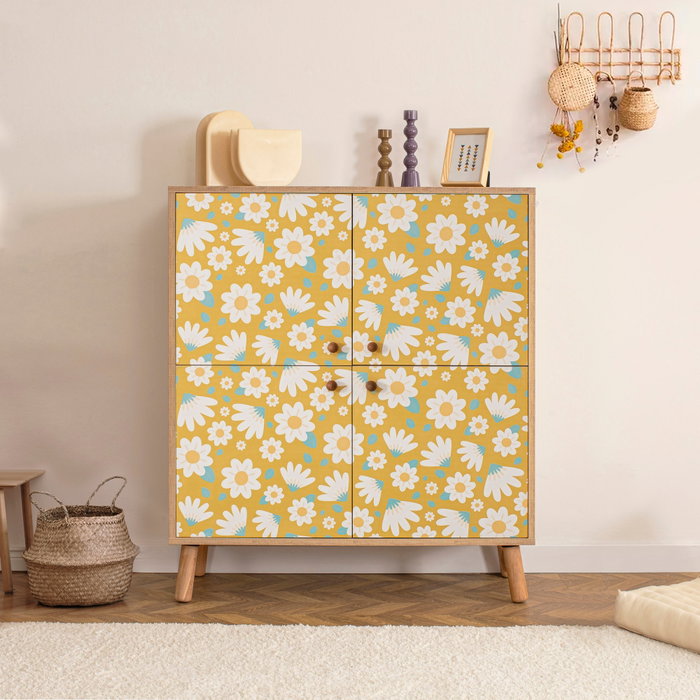 Hanah Home Multilüx Posy Armario Multiusos Sonomo, Amarillo y Blanco Hanah Home Multilüx Posy Armario Multiusos Sonomo, Amarillo y Blanco